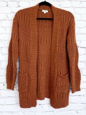 New BP Cardigan Sweater Rust Open Front Pockets Size XXS